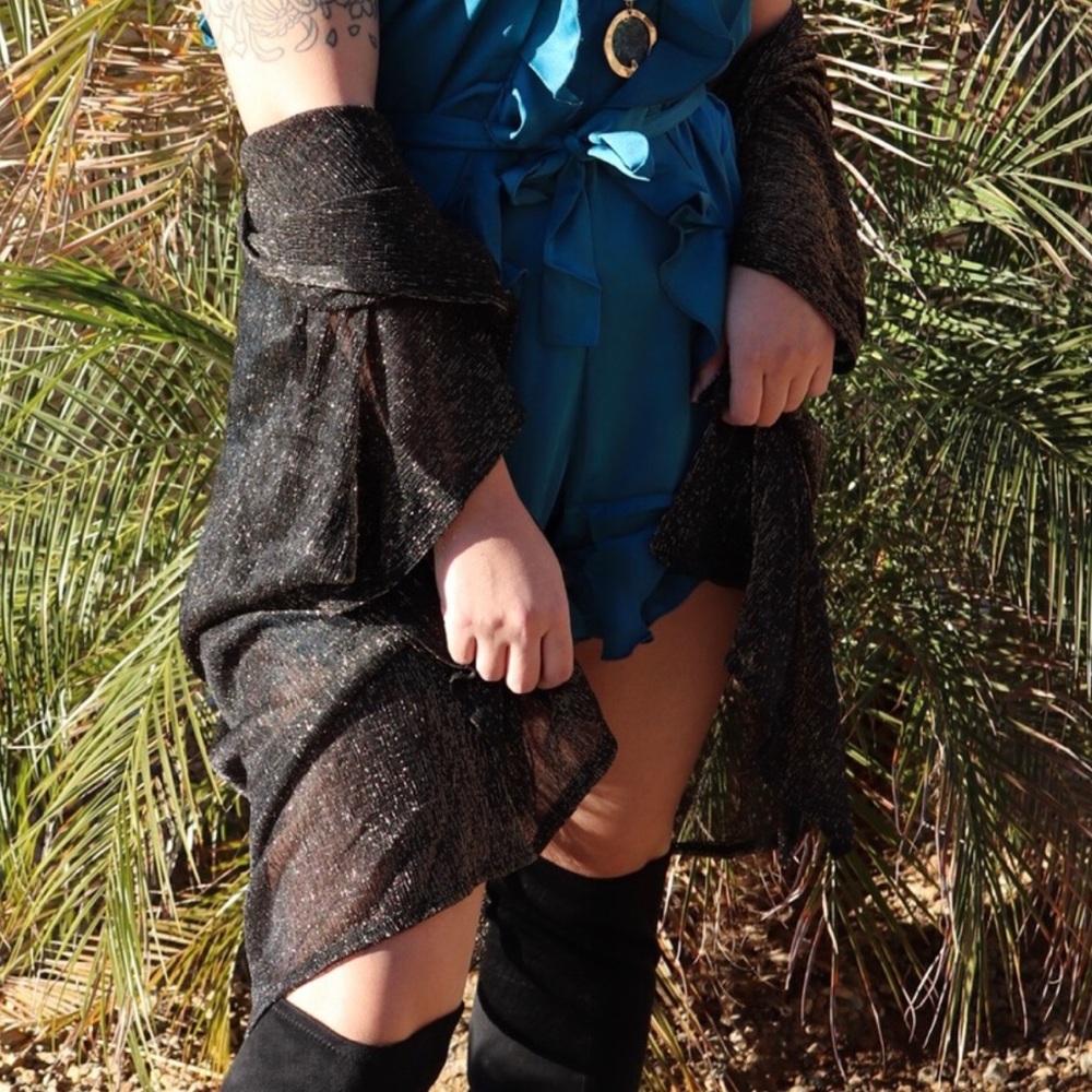 Black and gold shimmer wrap/ cover up